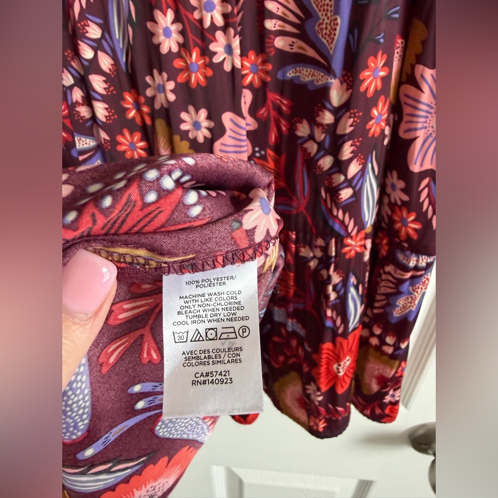 LOFT Multicolor Floral Long Sleeve Dress - Picture 5 of 6
